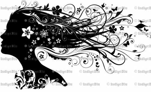 Girl with flowing hair - Digi